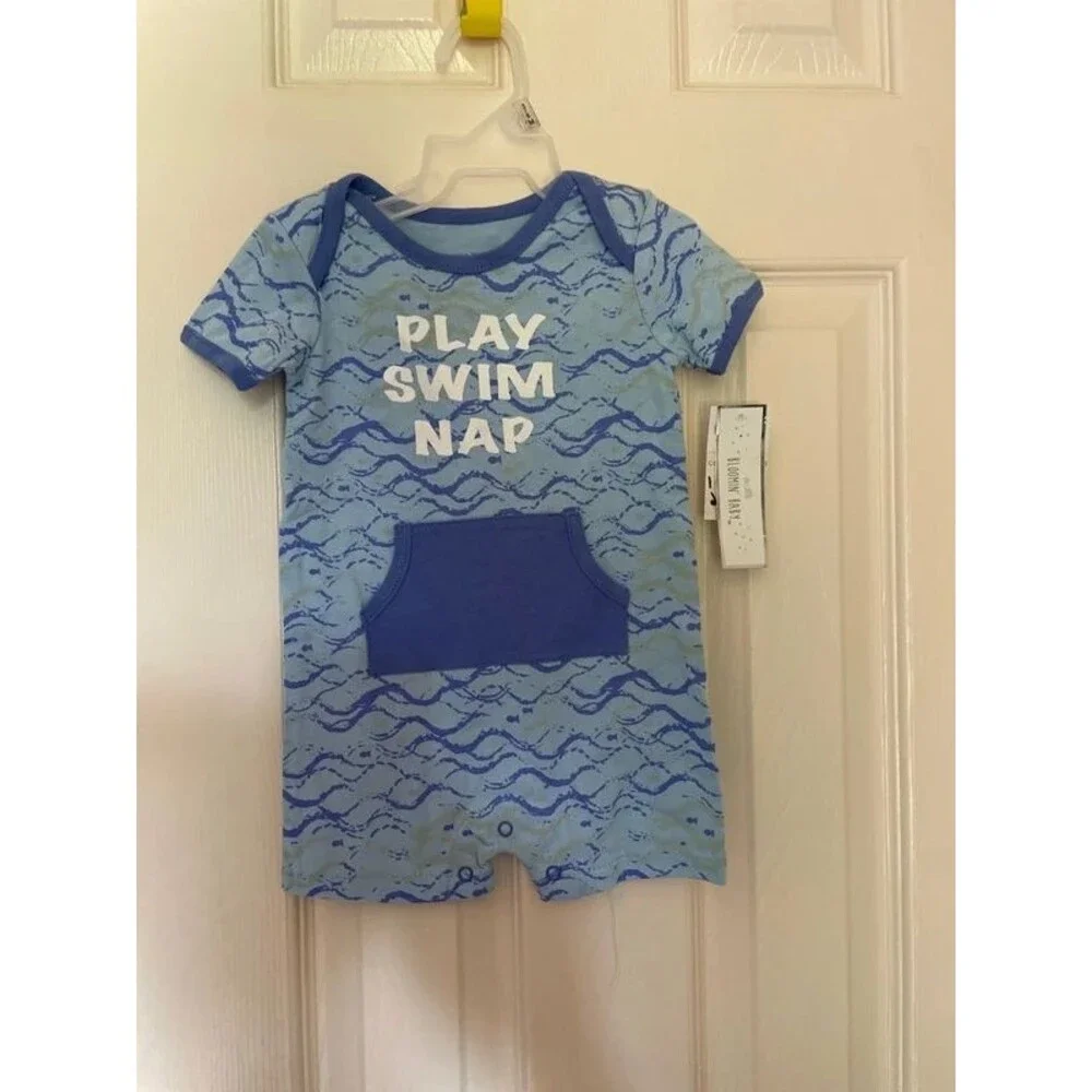 Infant Baby Boy 3/6mon 1pc Romper Play Swim Nap